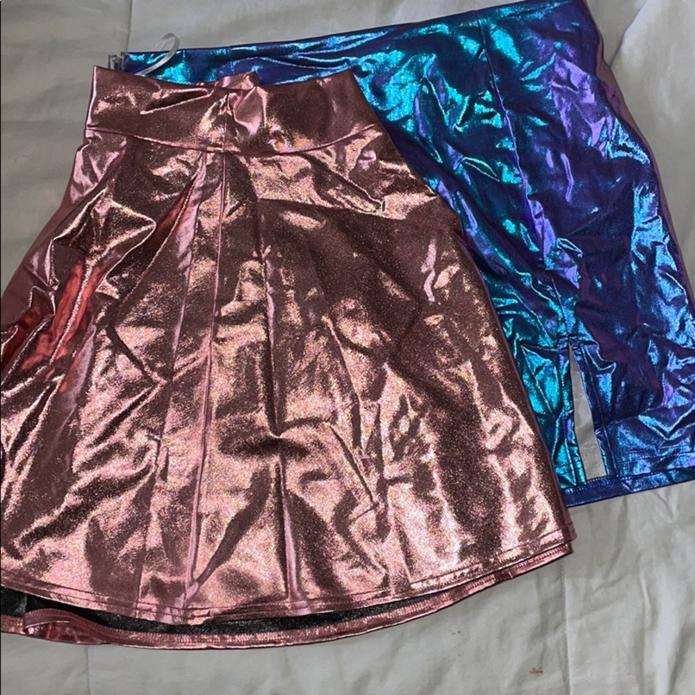 Metallic Mini Skirts